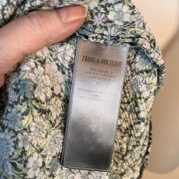 ZADIG & VOLTAIRE Tink Crinkle Flower Top Liberty Garden Floral Size XS - Picture 8 of 8